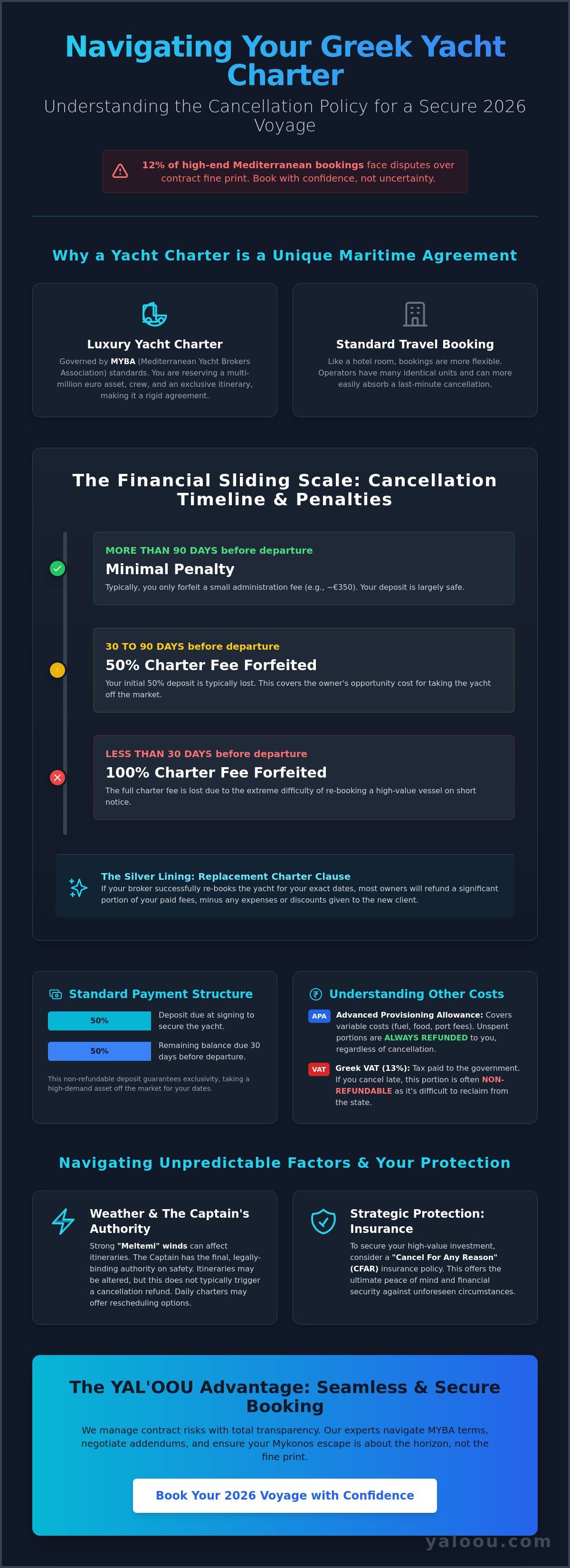 Yacht charter cancellation policy